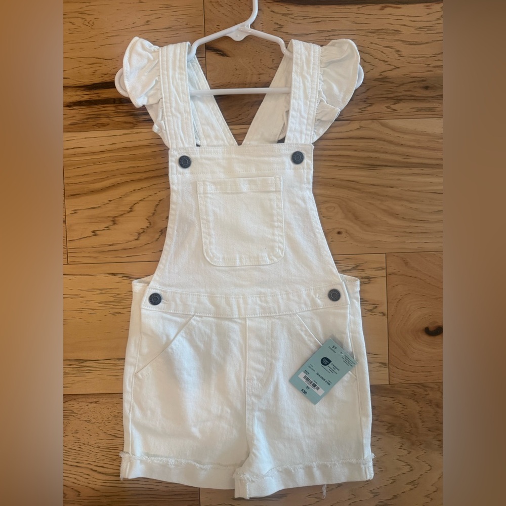 White Denim Overalls